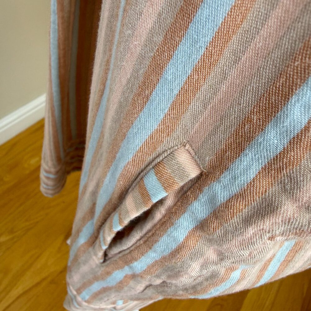 Faherty Dress Organic Cotton Stiped Sleeveless Tan Blue Multi Plus (XXL) - Picture 8 of 11
